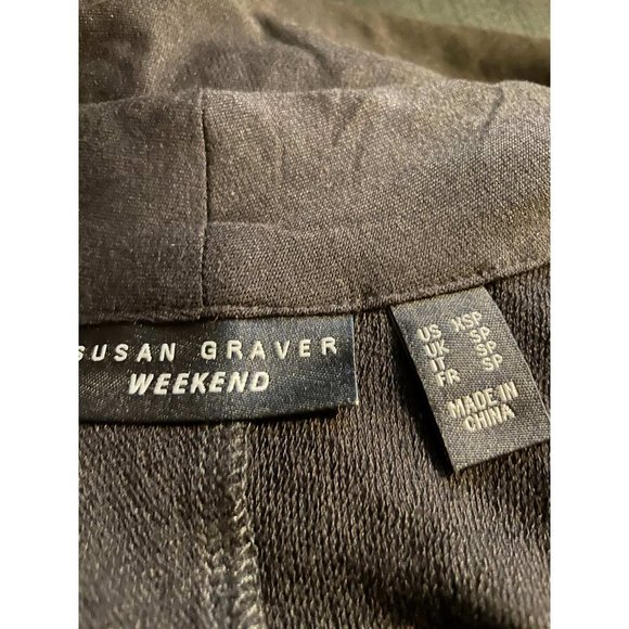 Susan Graver Weekend Knit Draped-Back Cardigan X SMALL PETITE (310) - Picture 2 of 5